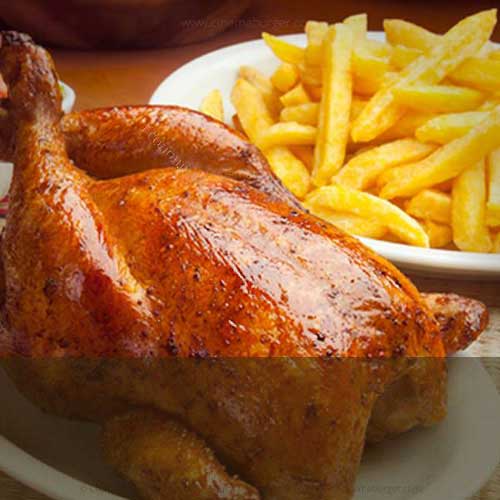 foto de pollo al spiedo y papas